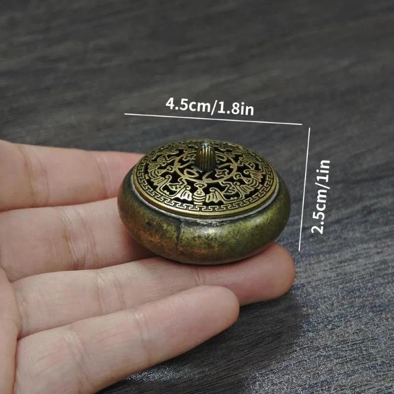 Vintage Metal Mini Incense Burner Pot Stick Holder Decor Ornament Ash for Yoga Living Room Ornament Home Desktop Decoration Gift