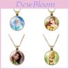 Charming Ariel Little Mermaid Time Gemstone Pendant Necklace Cartoon Princess Jewelry