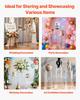 Wedding Flower Stand, 3PCS 60/75/90cm Round Cylinder Plinth, Clear Pedestal Stand with Transparent Acrylic Lid, Cylindrical Pedestal Stands for