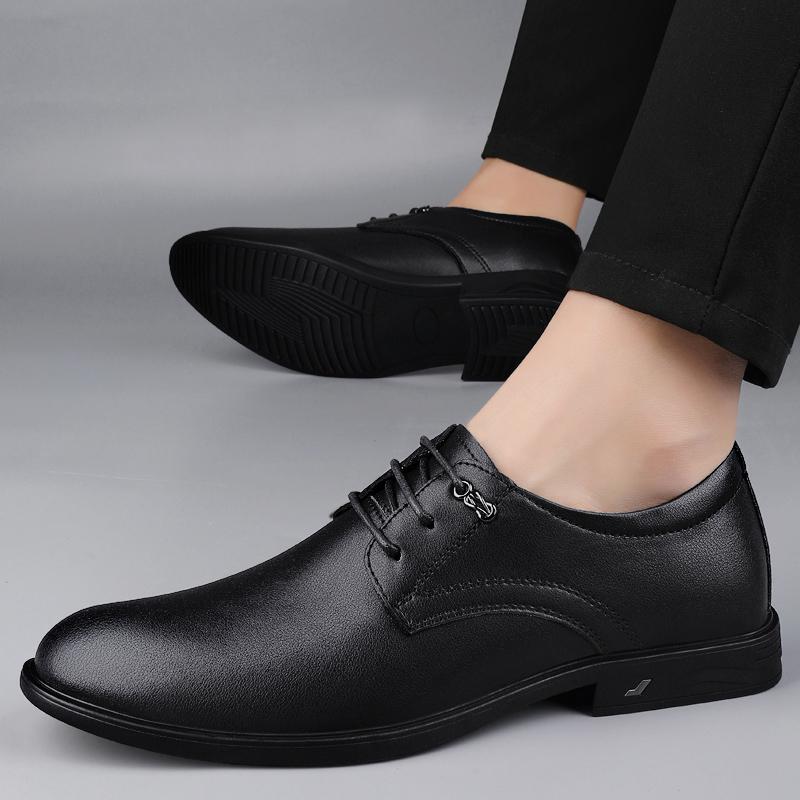 Fashion Brand New Split Leather Lace Up Leather Shoes Mens British Style Business Leather Shoes Elegant Fashion Comfortable Oxford Shoes