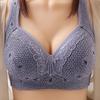 Women Bra Lace Seamless Wide Elastic Strap Solid Color Shockproof Push-up Anti-snagging Mesh Wireless Seamless Yoga Daily Bra
