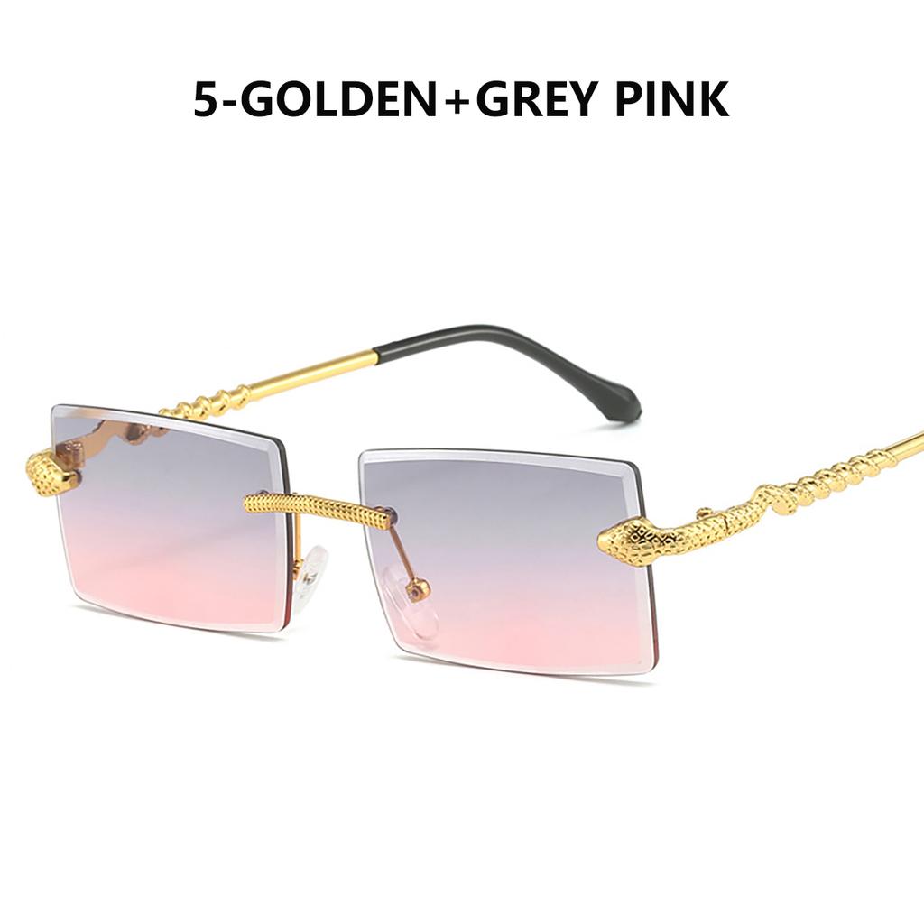 Vintage Rimless Mens Sunglasses Rectangle Frameless Sunglasses for Men Women Used for Driving Traveling Hiking Eye Protection