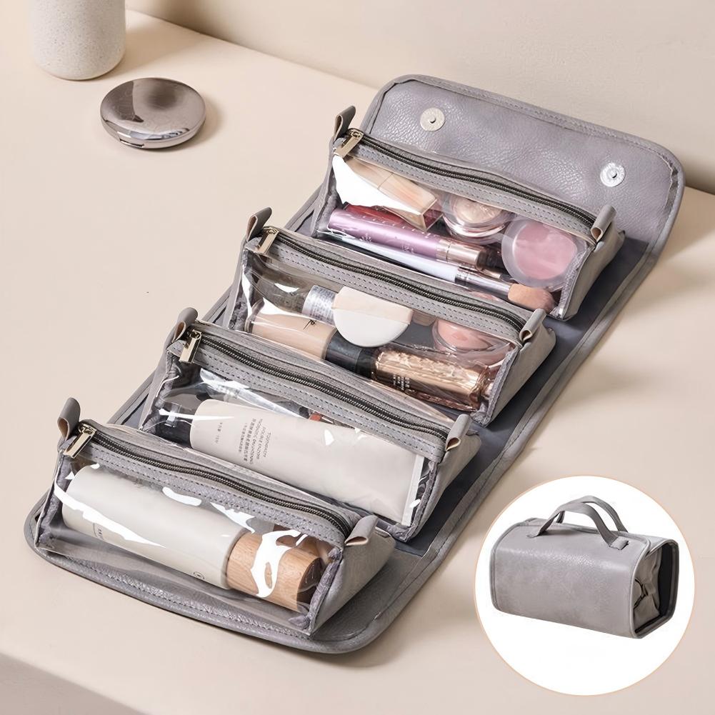 4-in-1 Detachable Makeup Bag Large Capacity Waterproof Travel Toiletry Set Portable Cosmetic Storage Organizer with Handle