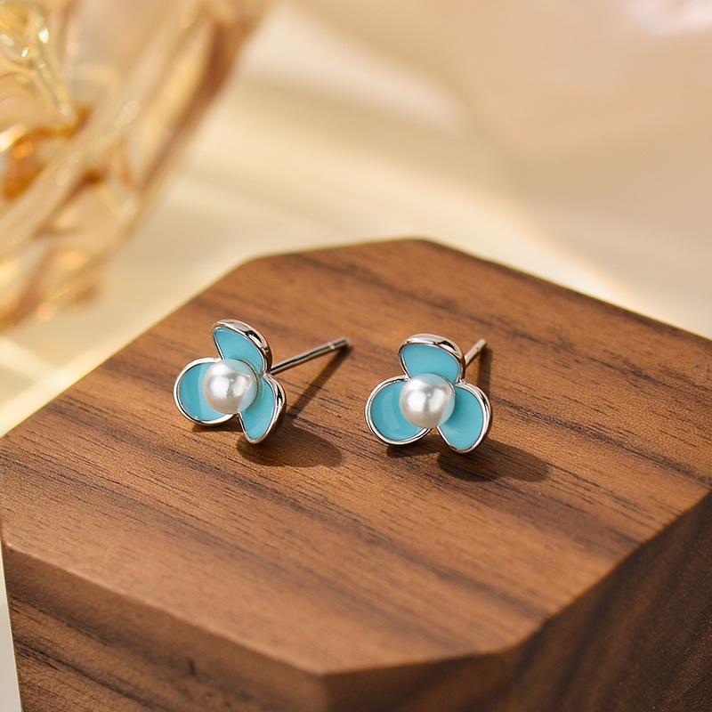 

Серьги с цветочным жемчугом — простые, универсальные, маленькие и изысканные, элегантные маленькие серьги, маленькие и свежие