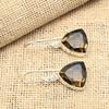 Boucles d'oreilles en argent Sterling 925 massif avec topaze fumée, bijoux faits à la main, cadeau de mariage