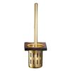 Ensemble Brosse WC Salle de Bain Bois Noyer Mural Support Brosse WC Or Brossé Brosse de Nettoyage Support Brosse de Nettoyage Outil de Nettoyage