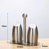 Drum-shaped Stainless Steel Seasoning Jar Set