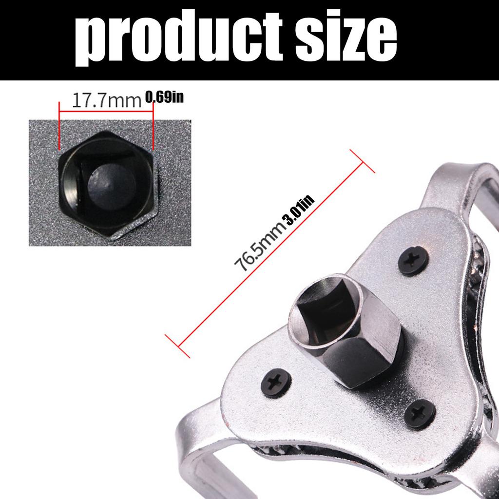 Three Jaw Oil Filter Wrench Suitable For Mechanic & DIYer Enthusiasts Needing Reliable Filter Removal Quick Secure Grip