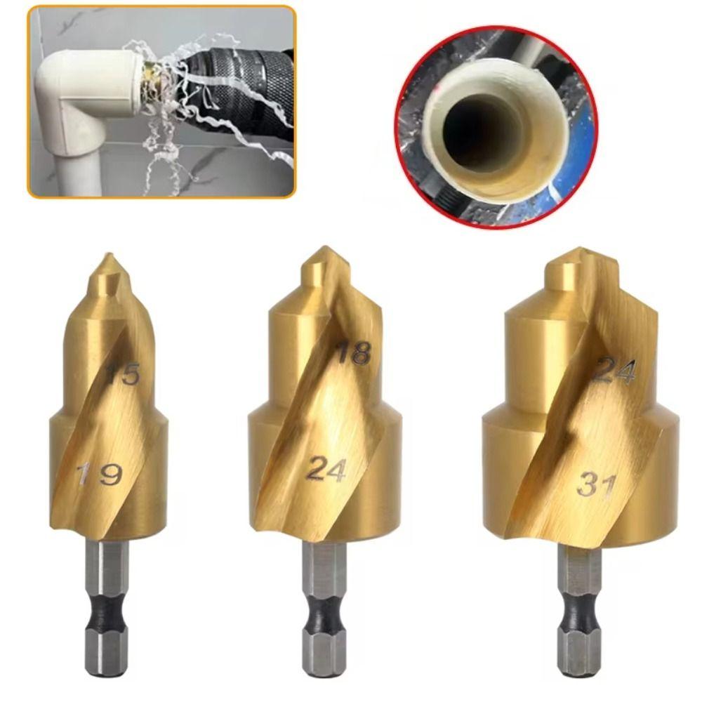 Water Pipe Connection Tool PPR Lifting Drill Bit Hexagon Shank Step Drill Hole Opener