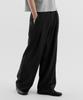 BRENSON Fluid Stripe Single-Pleat Slacks (Black)