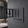 Male And Female Restroom Sign Acrylic Sign, Bathroom Wall Corner Mounted Double Sided Toilet for Corridor Commercial Use