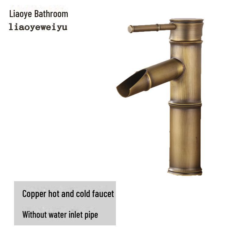 

Европейский античный медный бамбуковый смеситель для ванной – Смеситель для раковины с горячей/холодной водой для накладных раковин