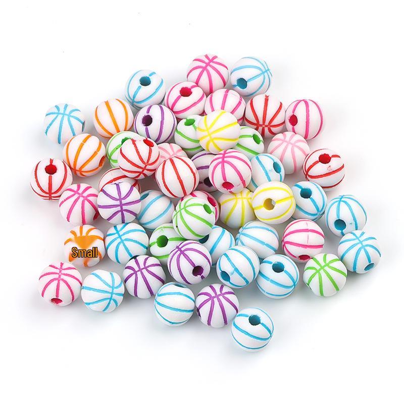 50 Stück/Beutel Rugby, Basketball, Volleyball Acrylperlen für Früherziehung & Handgefertigte Basteleien 50 pcs/bag