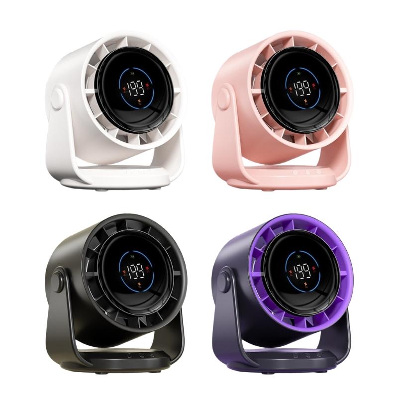 Quiet Powerful Fan Digital Display Fan 4000mAh Battery Fan ABS Texture Suitable for Bedroom Office and School Use
