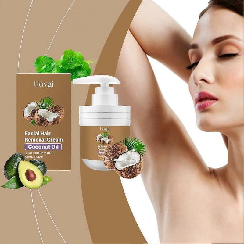 Gentle Hair Removal Cream For Sensitive Skin With Coconut Oil Fast Acting Smooth Hair Remover For All Body Areas Easy Rinse 100g