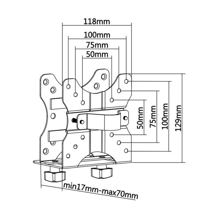 Support universel pour nuc, mac mini, mini pc 5kg maclean mc-720