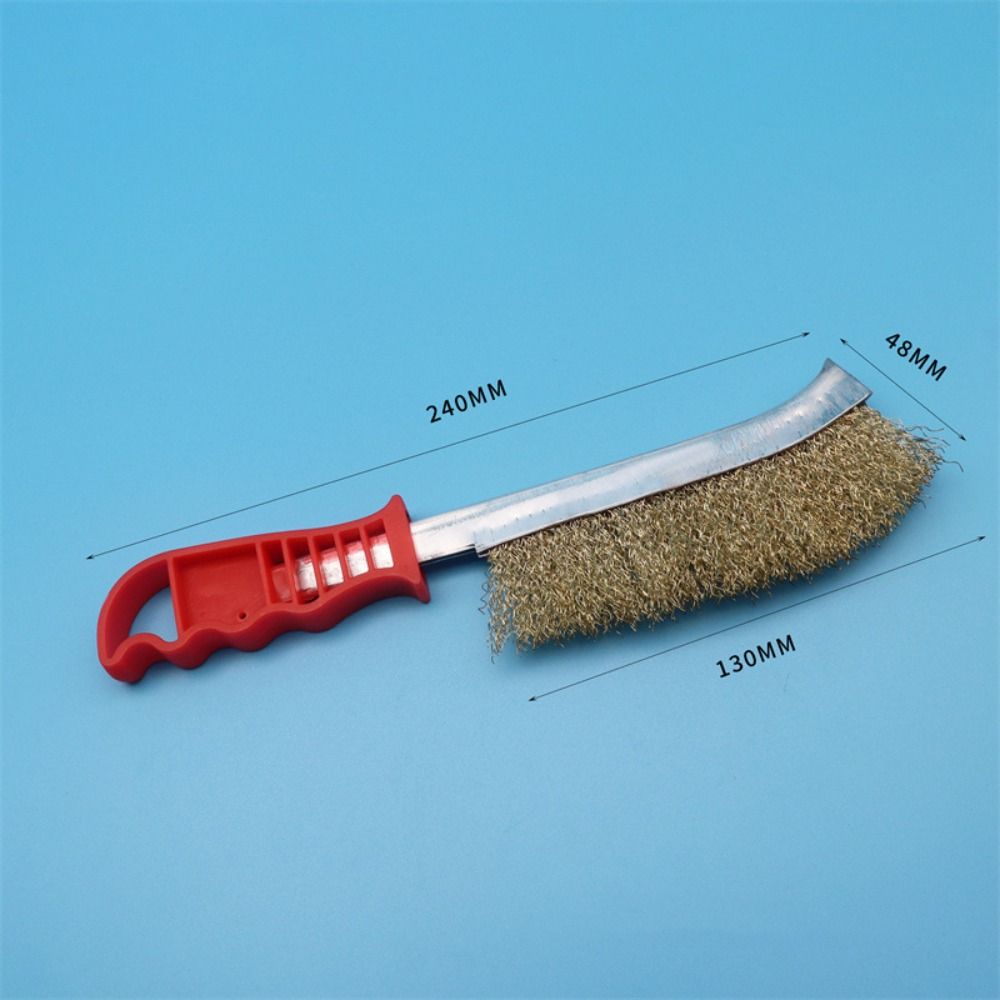 

Красный Серебристый Удалить Ржавчину Щетка Щетки для Чистки из Нержавеющей Стали Новая Проволочная Щетка Дом A