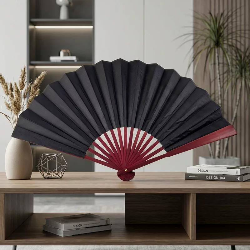 Folding Fan Chinese Style Summer 10inch Ancient Style Fan Men's Silk Cloth 2026 New Model Summer Bamboo Fan Hanfu Portable Fan