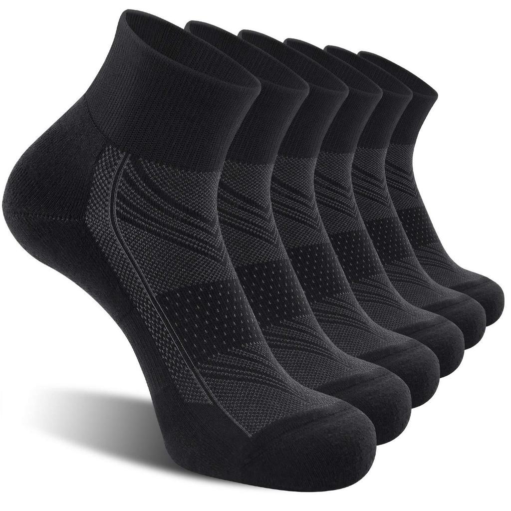 6 Pack Men's Socks With Cushion, Sport Athletic Running Socks