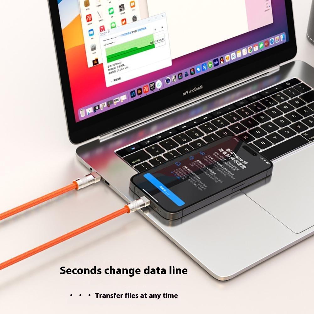 90cm Halsband 27W Ladekabel Handy-Lanyard Handy-Sicherungsleine mit Typ-C zu L-Port Stecker