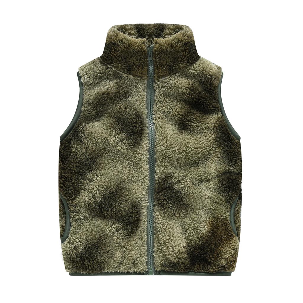 Lässige warme Samtweste für Jungen und Mädchen in mittlerer und großer Kindergröße, koreanische Version mit Taschen, Stehkragen, Pulloverweste, Jacke