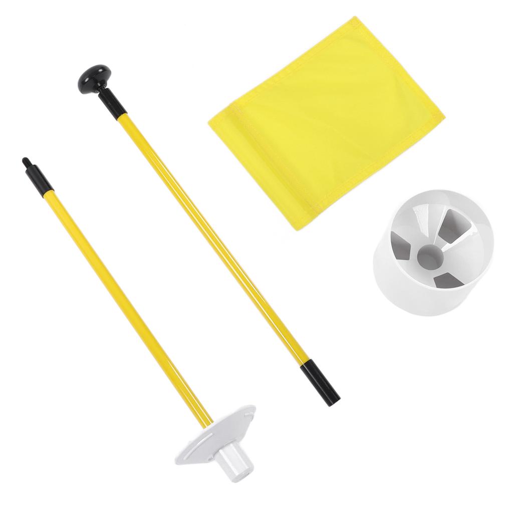 Practice Golf Hole Pole Cup Flag Stick Detachable 2 Section Golf Putting Green FlagstickYellow