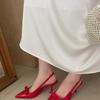 Fashion New Style Fashion Design Slingbacks Butterfly-knot Women Pumps Sexy Pointed Toe Thin Heels Stripper Party Shoes Large Size 35-43