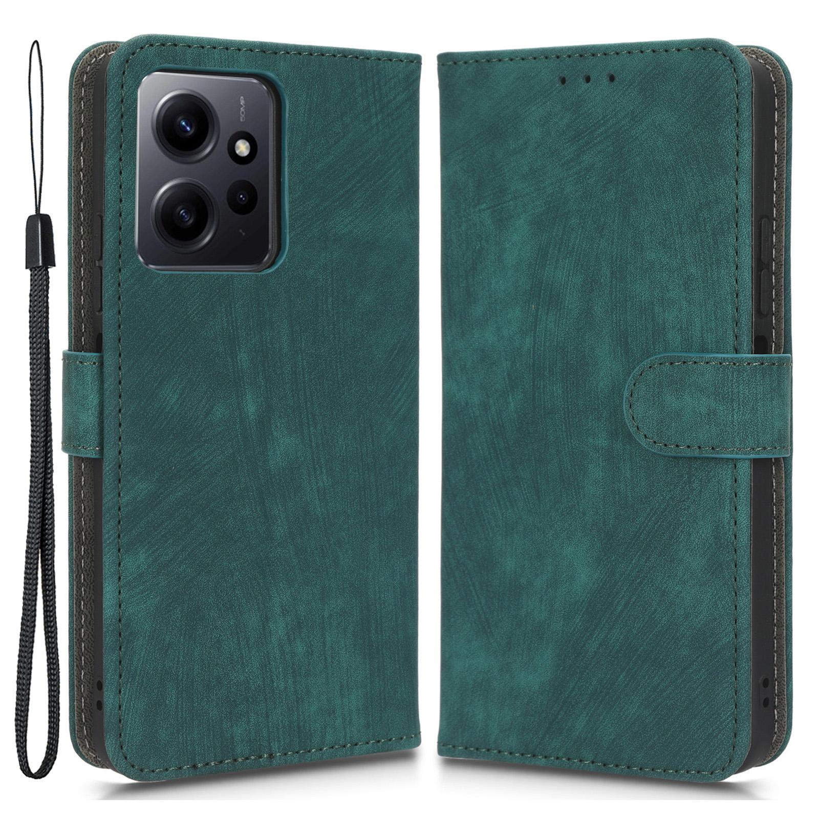 

Для Xiaomi Redmi Note 12 4G Кожаный чехол-книжка с кошельком, блокировкой RFID, подставкой, чехлом для телефона и ремешком Green