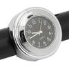 Waterproof Motorcycle Clock Chrome Plating Bike Dial Watch for 7 8in‑1in HandlesBlack Dial