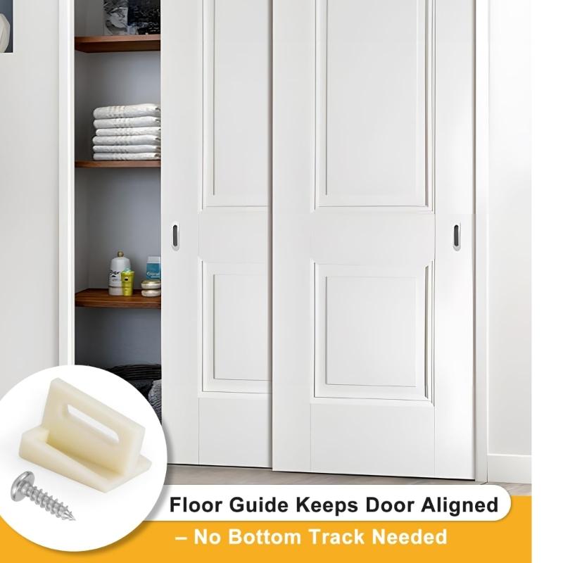 Adjustable Pocket Door Guide Set with Side Jamb Mount, Bottom Door Guidance Support, Plastic Guides and Screws for Repair Work Today