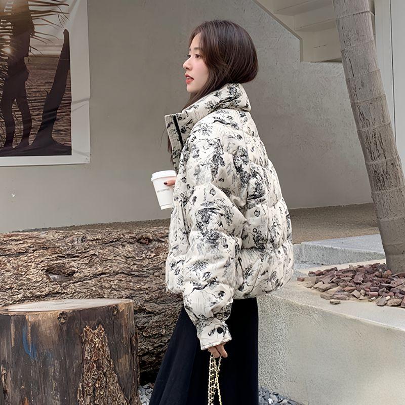 Winter Warm Fashionable Short Down Cotton Coat Women Loose Thickened Korean Style Versatile Outerwear