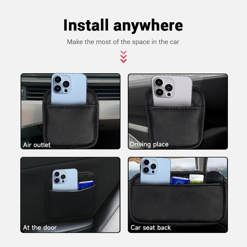 Easy To Install Car Leather Storage Bag Pocket Pouches for Easy Organization in Vehicle Interior Family Professional Use