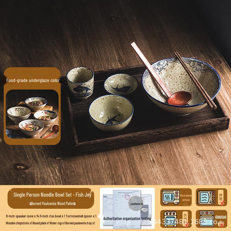 Japanese Ceramic Noodle Bowl - Large Conical Hat Design for Ramen and Soup (2025)
