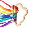 Kids Toys Montessori Rainbow Ribbons, Colorful Wooden Hand Sensory Toys,Dancing Ribbon