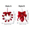 Red Fabric Velvet Bow Christmas Ornament Christmas Grape Hanging Decorations  Fireplace Decor
