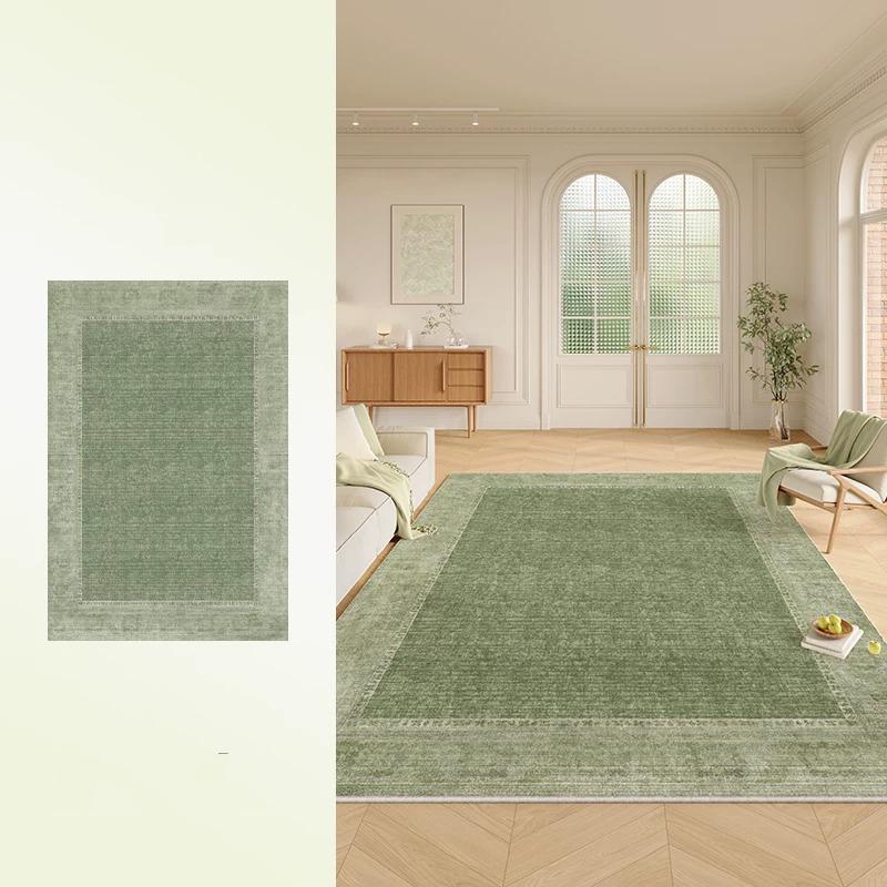 Carpet for Living Room Carpet Machine Washable Anti-slip Floor Mat French Persian Green Rug Large Size Home Decor Rugs Alfombra