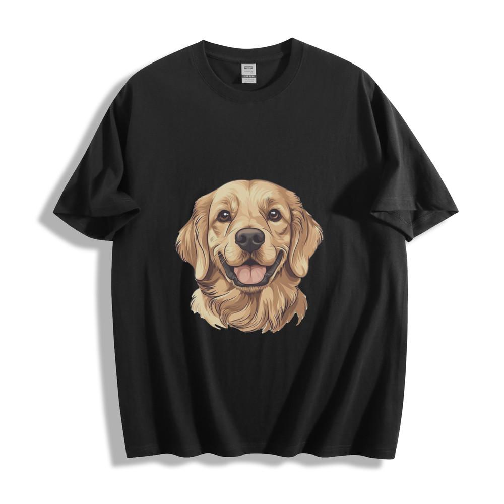 

Golden Retriever Smile T-Shirt - Cheerful Dog Design Unisex Tee L