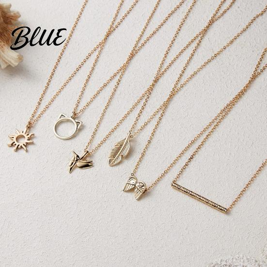 Blessing Pendant Necklace Gold Choker for Women Sun/Butterfly/Owl/Bird Gift Sisters