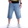 Europäische und amerikanische Hip-Hop-Jeans für Herren, lockere, verkürzte Hosen, Übergröße, mittellange Hosen, Skateboard-Hosen für den Sommer