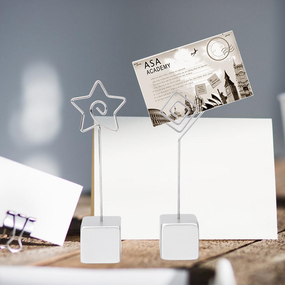 5PCS Memo Card Clip Holder Picture Note Table Number Stand Office Stationery SuppliesWhite