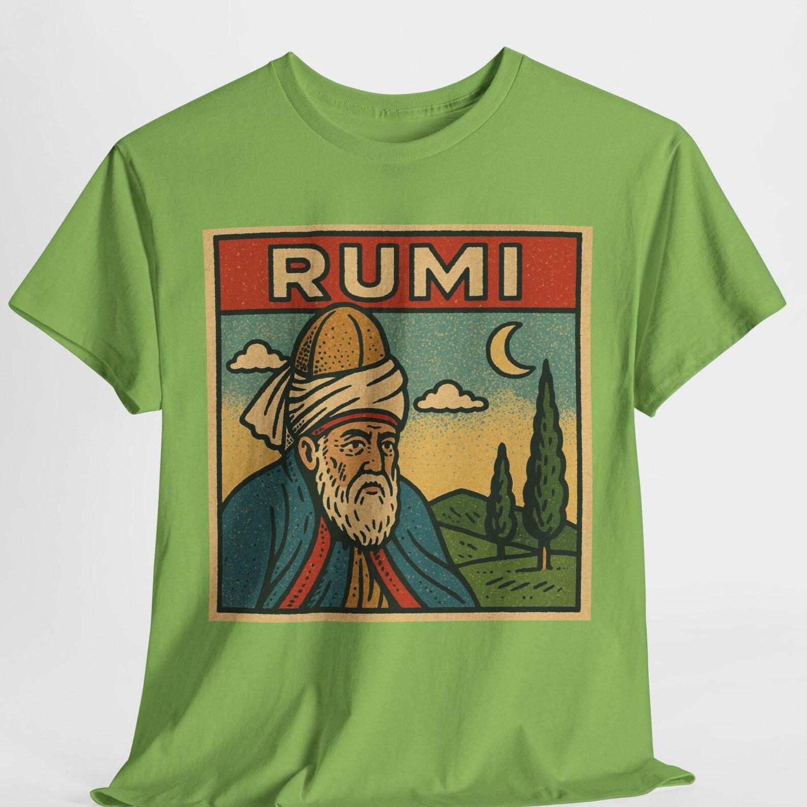 Rumi Quote T-Shirt: Vintage Pop Art Sufi Wisdom Tee XL
