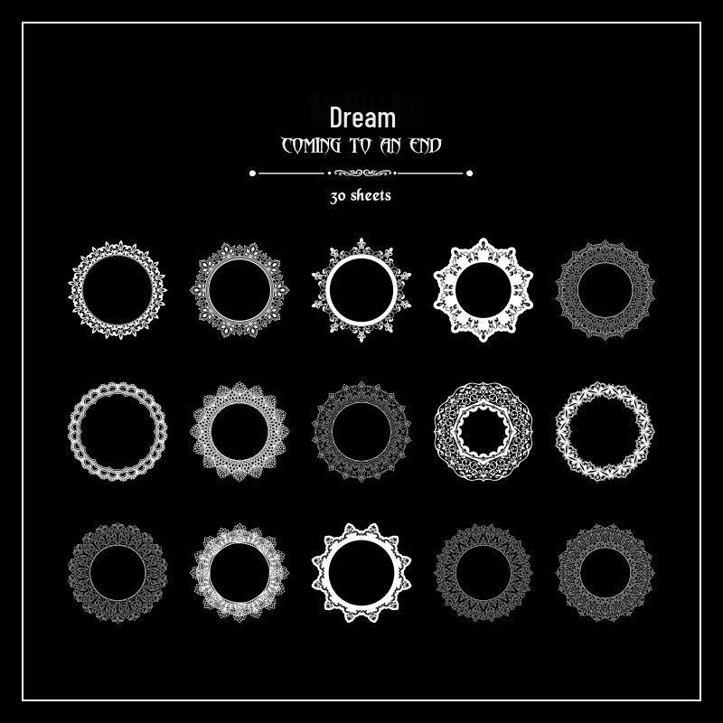 

Водонепроницаемые прозрачные кружевные ПЭТ-наклейки для журналов - Минималистичный однотонный декоративный DIY-материал