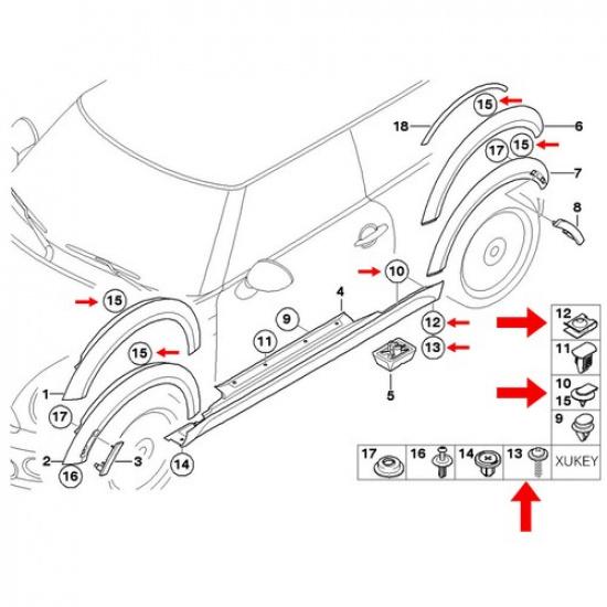 20Pcs For BMW Hex Head Tapping Socket Bolt Screw Clips Undertray Splash Guard
