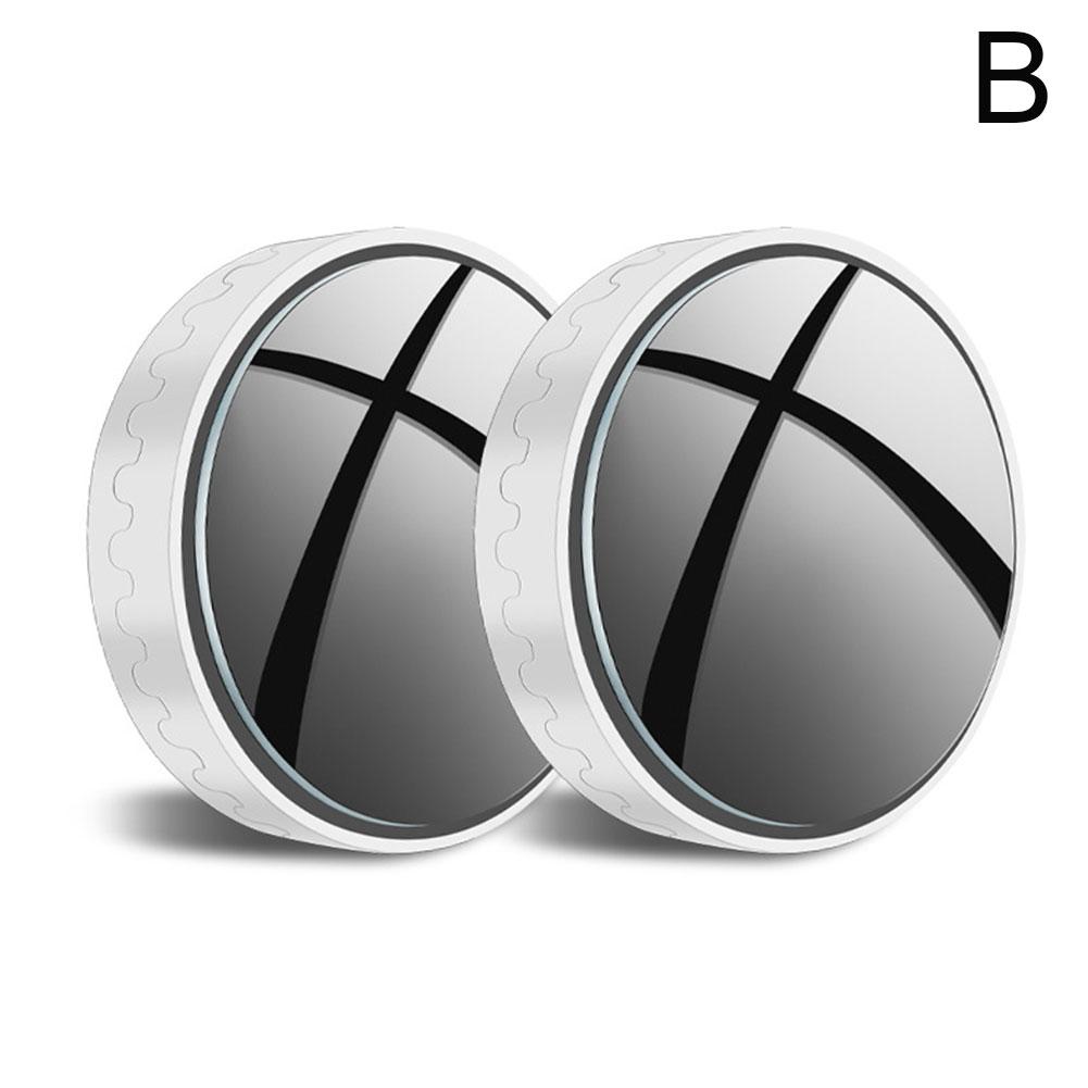 

1 пара маленьких круглых зеркал с присоской, зеркало заднего вида, слепая зона, 360 ° C O0N6 White-One size