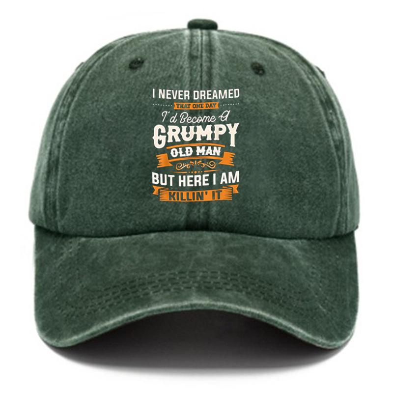 Men's baseball cap with fun printed patterns for daily leisure and outdoor travel equipment, hiking and camping hats