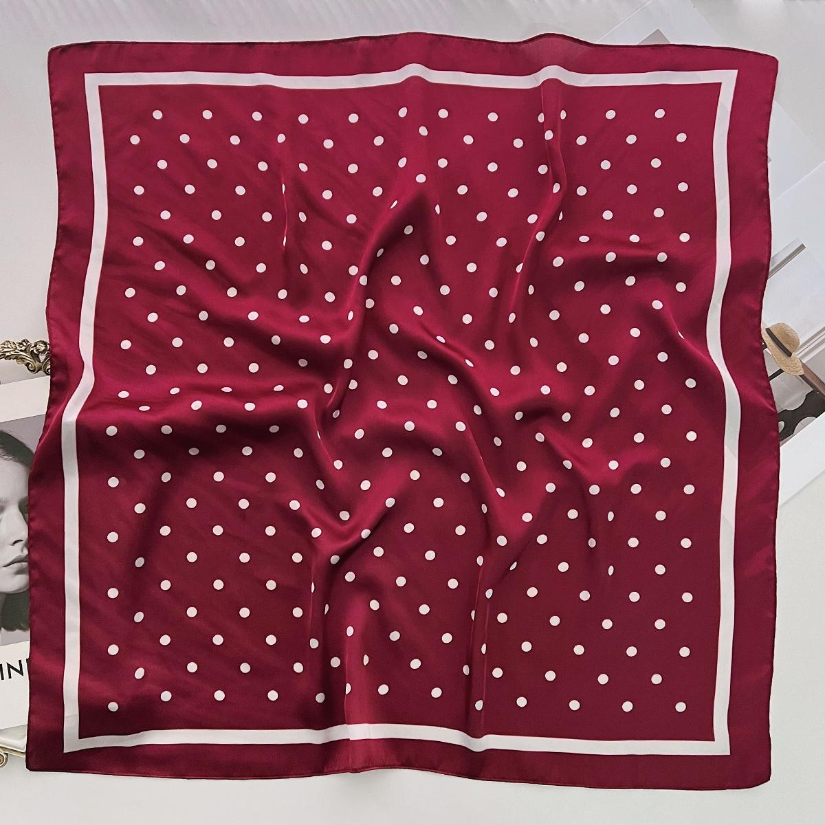 

Polka Dot Simulation Silk Scarf Women S Head Scarf Spring And Summer Professional Neck Protection Scarf Temperament Square Scarf 70cm