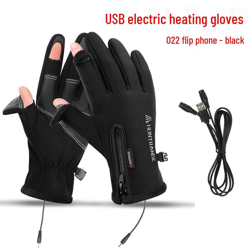 USB Heated Waterproof Cycling Gloves - Windproof, Fleece-Lined, Night Reflective, 5V Electric Warmth