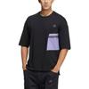 adidas T Shirts Unisex Black Crew Neck Moderate Straight Fit HE7346