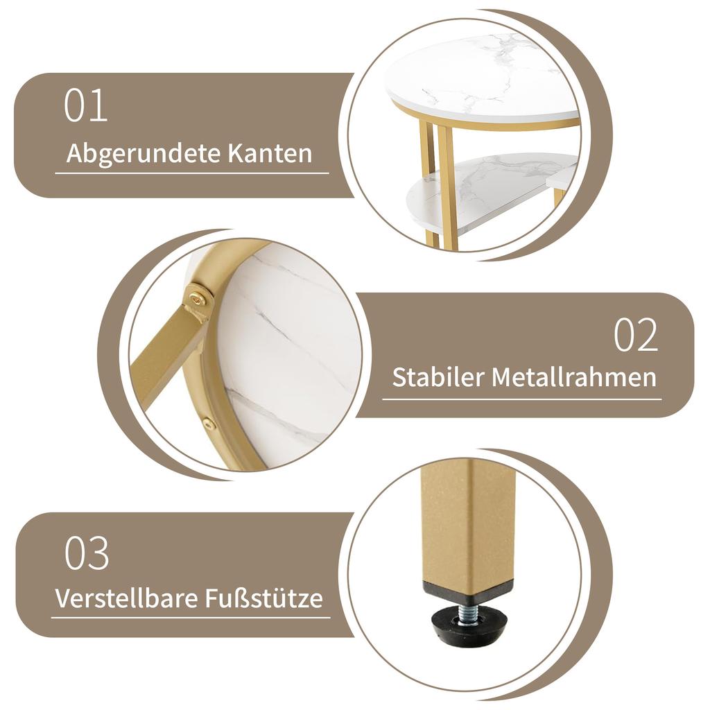 Ins style light luxury parent-child coffee table, living room storage edge table set,golden