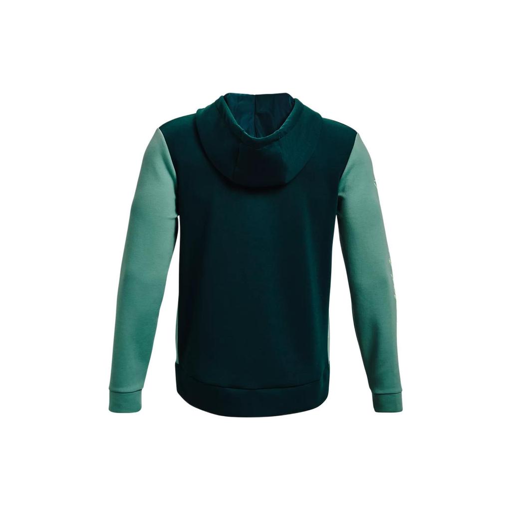 Under Armour Summit Color Block Letter Print Casual Sports Full Zip Hoodie Men hoodies Wax-Green 1370422-366